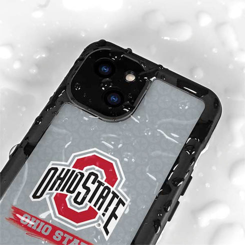 Ohio State University Distressed Logo iPhone 15 Plus Waterproof Case